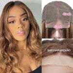 4x4 Lace Closure Human Hair Wig Highlight P4 27 Body Wave Density - Image 3