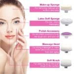 Facial Cleansing Brush Waterproof Face Spin Cleaning Brush With 5 Brush Heads - Image 2