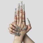 GGddsha New PMMA Acrylic Press On Nails StunningBling Nails, Rhinestone Fake Nails, Glitter Rhinestone NailsGradient Fake NailsCrystal Cascade - Image 4