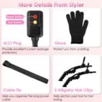 1Pc 5 In 1 Hot Air Styler Straightener Curler Dryer Automatic Wrap Styler Hair Dryer Brush Set With 3 Temp Settings ALCI Plug Glove Cable Tie 2 Alligator Hair Clips - Image 4