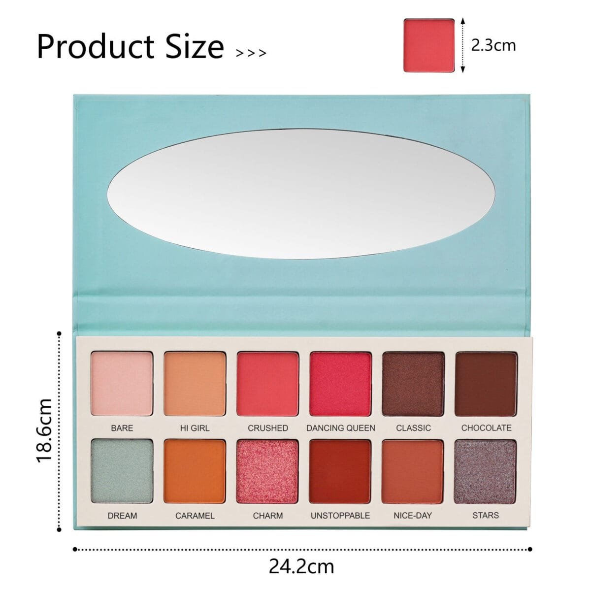 Las Chicas High Pigment Silky Hydroxybenzophenone Non-Vegan Cruelty-Free Cream 12-Color Eyeshadow Palette Makeup Palette - Image 5