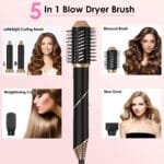 1Pc 5 In 1 Hot Air Styler Straightener Curler Dryer Automatic Wrap Styler Hair Dryer Brush Set With 3 Temp Settings ALCI Plug Glove Cable Tie 2 Alligator Hair Clips - Image 3