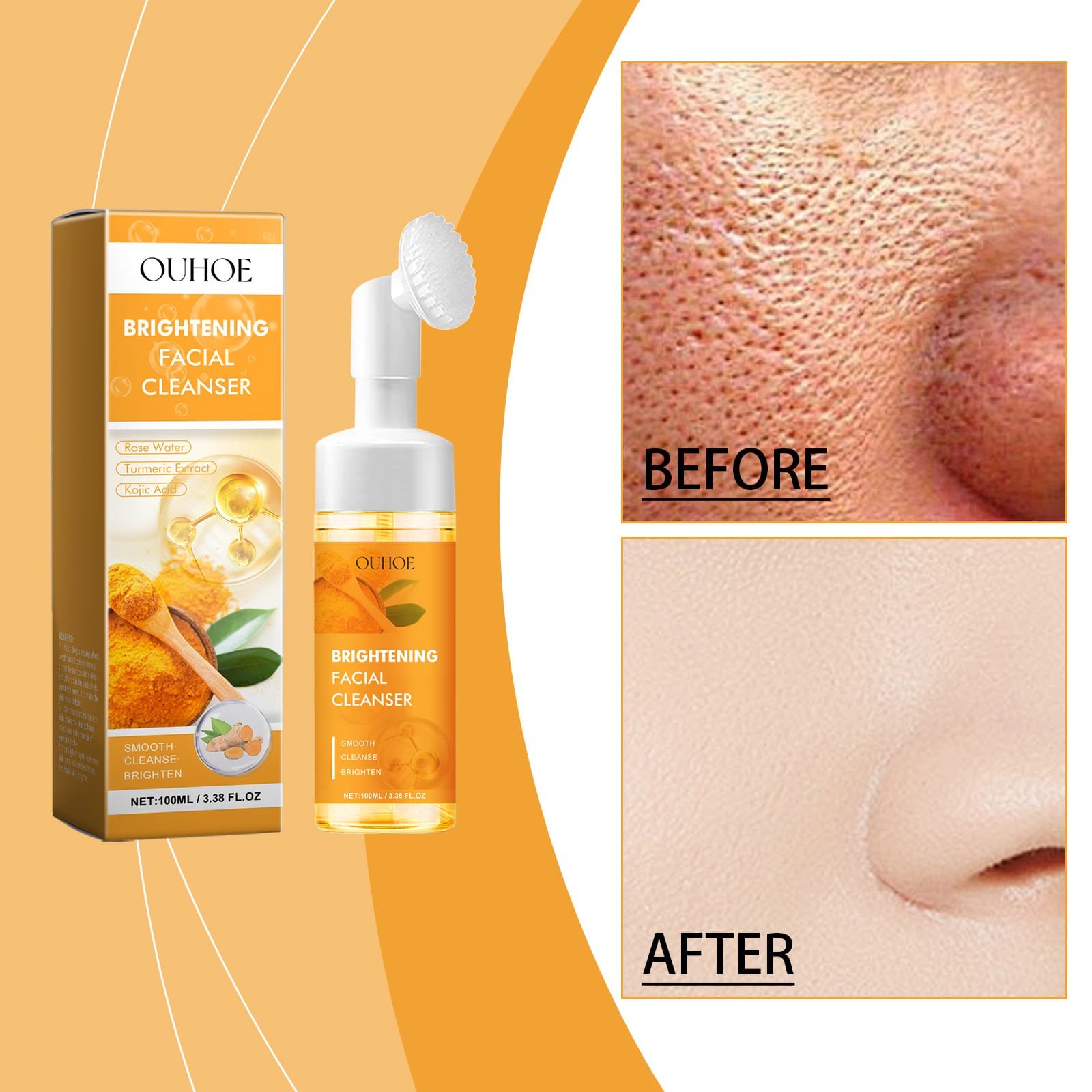 45492110-3dd5-44f6-84bb-1ddee81eaf21.jpg OUHOE Turmeric Cleanser Gently Cleanses Facial Skin, Moistens, Nourishes And Nourishes Skin Without Straining - Image 1