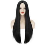 40Inch 100cm Long Women's Long Straight Black Wig Anime Costume Party Wig - Image 4
