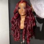 13x6 Human Hair Lace Wig, High-Definition Burgundy Lace Wig, Human Hair With Aligned Cuticle Layer, Indian Hair Wig - Image 5