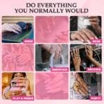 GGDDSHA Nails 10pcs Handmade Press On Nails -GlitterGold Diamond Extra Long Stiletto Reusable Gel UV FinishedFalse Nails, Designer Fashion 3D Hand-painted Nails ,Diamond Zebra - Image 2