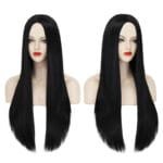 40Inch 100cm Long Women's Long Straight Black Wig Anime Costume Party Wig