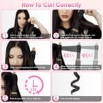 1Pc 5 In 1 Hot Air Styler Straightener Curler Dryer Automatic Wrap Styler Hair Dryer Brush Set With 3 Temp Settings ALCI Plug Glove Cable Tie 2 Alligator Hair Clips - Image 6