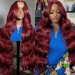 13x6 Human Hair Lace Wig, High-Definition Burgundy Lace Wig, Human Hair With Aligned Cuticle Layer, Indian Hair Wig - Image 2