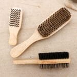 Men's Double Sided Beard Brush Portable Styling Tool With Mane Wood Handle Perfect Travel Companion - Image 2