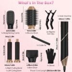 1Pc 5 In 1 Hot Air Styler Straightener Curler Dryer Automatic Wrap Styler Hair Dryer Brush Set With 3 Temp Settings ALCI Plug Glove Cable Tie 2 Alligator Hair Clips - Image 10