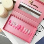 GGddsha Nails Handmade Pmma Acrylic Nails Press On NailsShort Reusable Fake False Nails Kit With Box Gifts ForWomen,Blush Elegance - Image 4