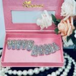 GGddsha Full Diamond Duck Nails Medium Square ReusablePMMA Acrylic Nails Handmade Full Coverage Deluxe 3DCrystal Fake Nail With Box Gift For Women,Aurora Edge - Image 3