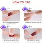 24 PCS Glitter Powder Butterfly Nail Art, Long Length Long Water Pipe Fake Nails,Square Head Nail Tips False Nail - Image 6