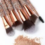 10Pcs Luxury Makeup Brush Set Diamond Rivet Handle Design Crystal Makeup Brush, For Face And Eye Makeup Brush Professional Foundation Concealer Eye Shadow Makeup Tool - Image 5