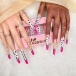 GGDDSHA Nails 10pcs Handmade Press On Nails -GlitterGold Diamond Extra Long Stiletto Reusable Gel UV FinishedFalse Nails, Designer Fashion 3D Hand-painted Nails ,Diamond Zebra - Image 10