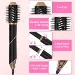 1Pc 5 In 1 Hot Air Styler Straightener Curler Dryer Automatic Wrap Styler Hair Dryer Brush Set With 3 Temp Settings ALCI Plug Glove Cable Tie 2 Alligator Hair Clips - Image 5