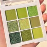 9 Colors Green Eyeshadow Palette, Neutral Matte Shimmer Glitter Eyeshadow Palette For Eye Makeup For Green Eyes - Image 2
