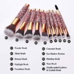 10 IN 1 Diamond Inlaid Handmade Custom Makeup Brush - Image 3