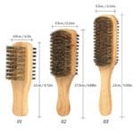 Men's Double Sided Beard Brush Portable Styling Tool With Mane Wood Handle Perfect Travel Companion - Image 8