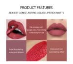6Pcs Matte Liquid Lipstick Set - Waterproof, Long Lasting & Non-Stick Cup Velvet Lip Gloss - Highly Pigmented Nude & Bold Lip Color Kit - Perfect Beauty Gift For Women & Girls - Image 7